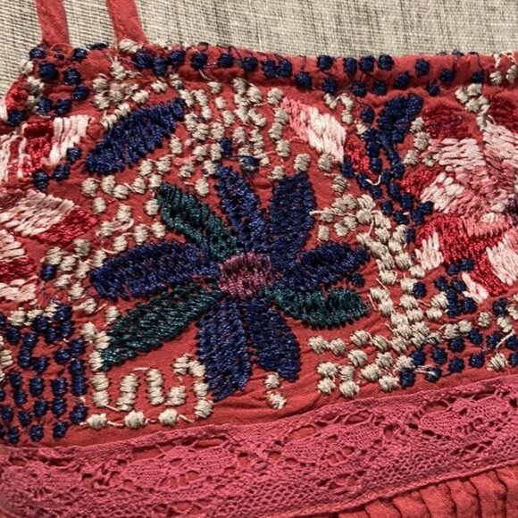 AMERICAN Eagle Red Embroidered Cami Tank Dress - Picture 10 of 15